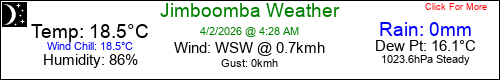 Current Weather Conditions in Jimboomba, Queensland