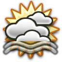 Mostly cloudy Moderate fog