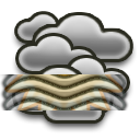 Mostly cloudy Moderate fog